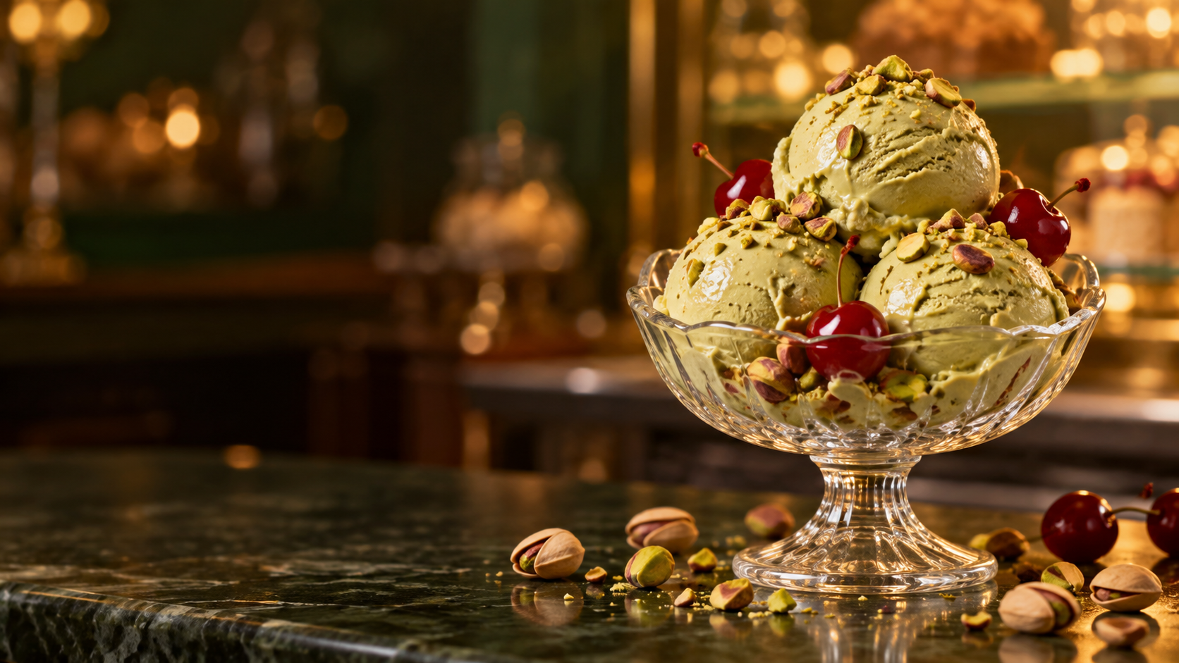 Seasonal pistachio ice cream special